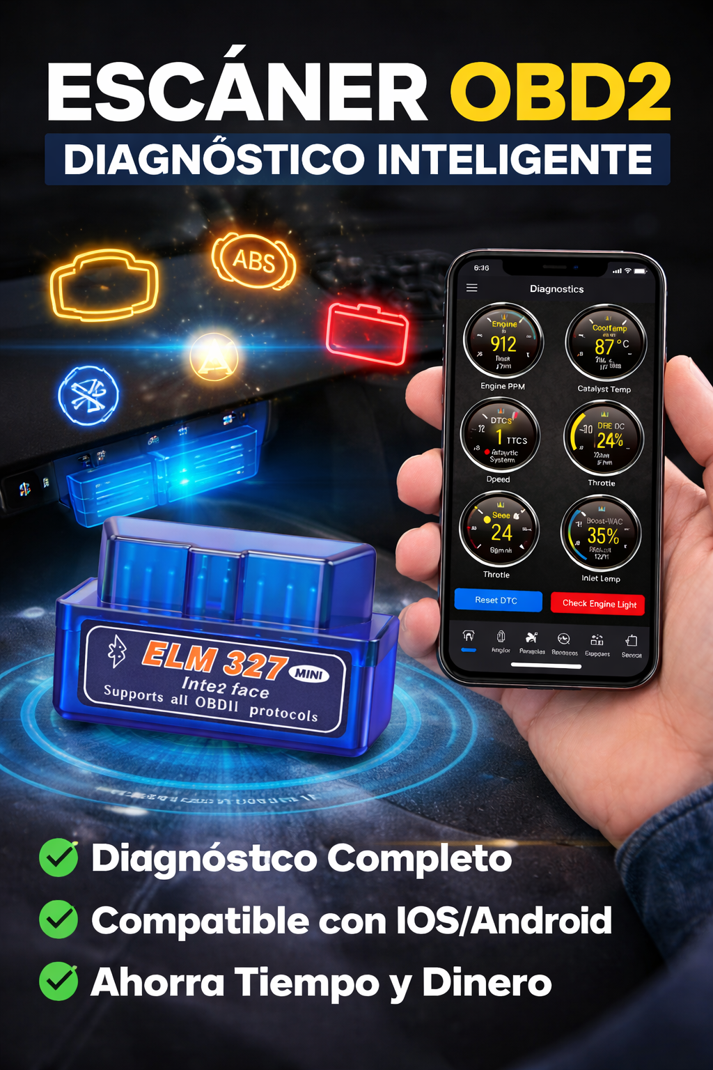 Coche Escaner De Diagnostico 327 Mini